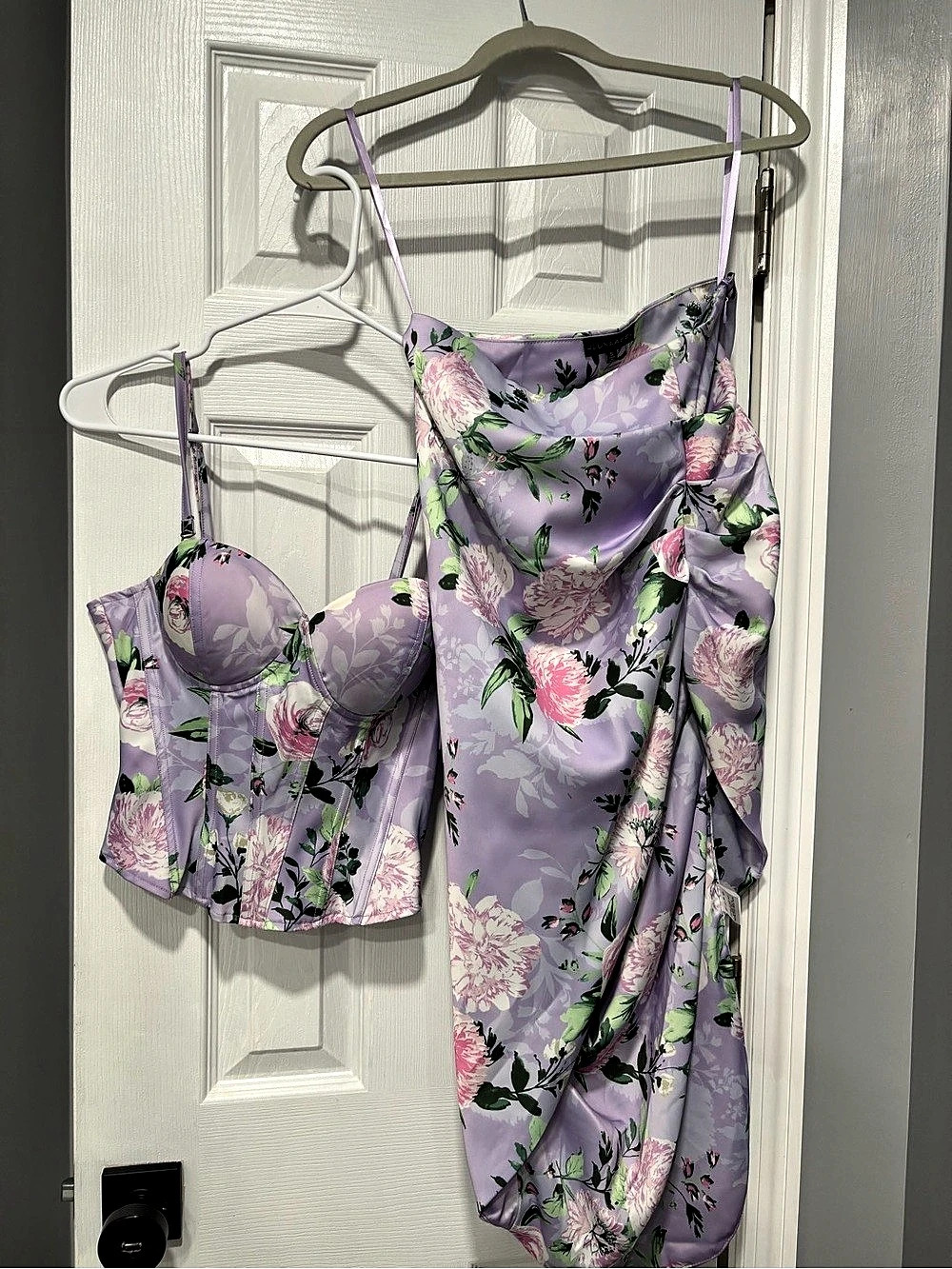 JLuxLabel Floral Midi Dress Set in Purple Small Like New